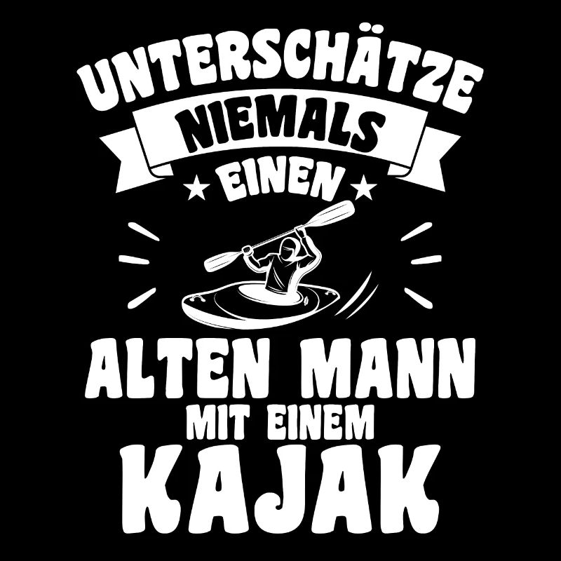 Alten mann mit einem Kajak