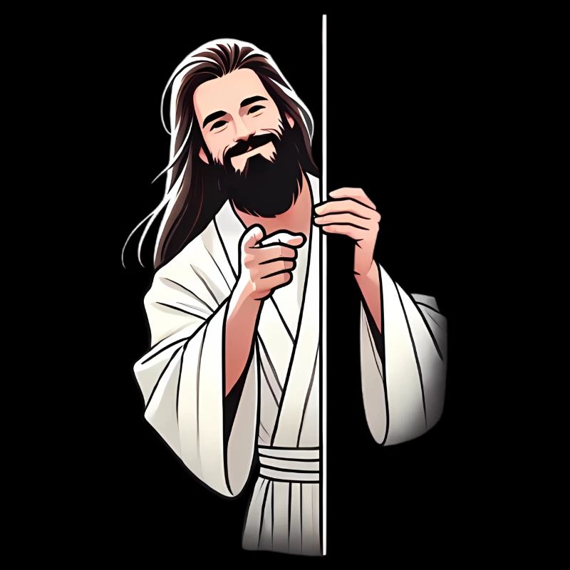 Friendly Bearded Man Pointing Design