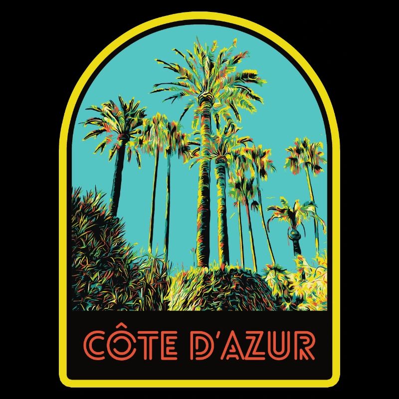 llustration emblematic palm trees, Còte d'Azur