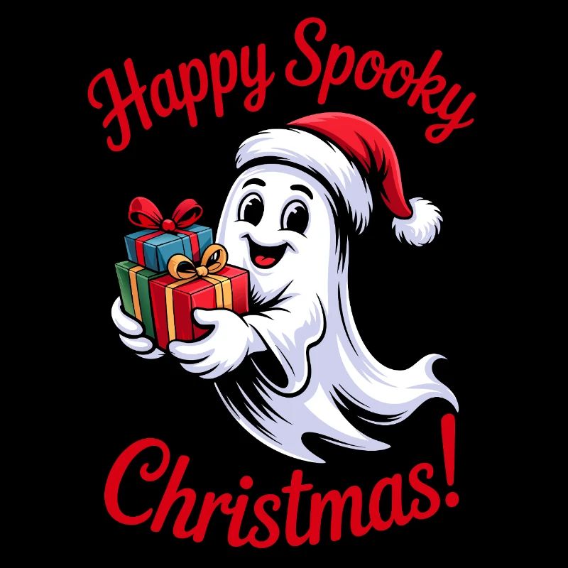 Fröhlicher Spukgeist mit Geschenken