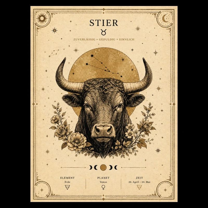 Stier Sternzeichen Vintage