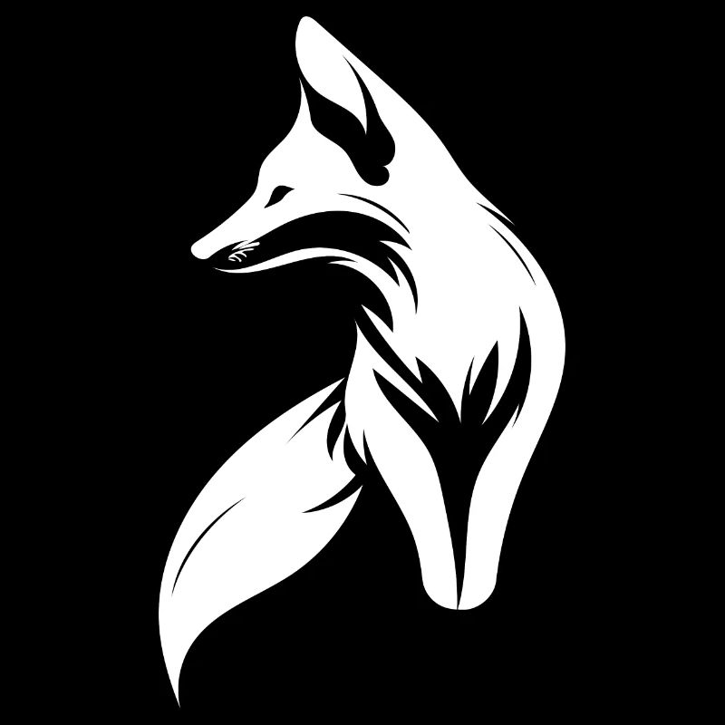 Cute Cute Fox Portrait Tattoo Style