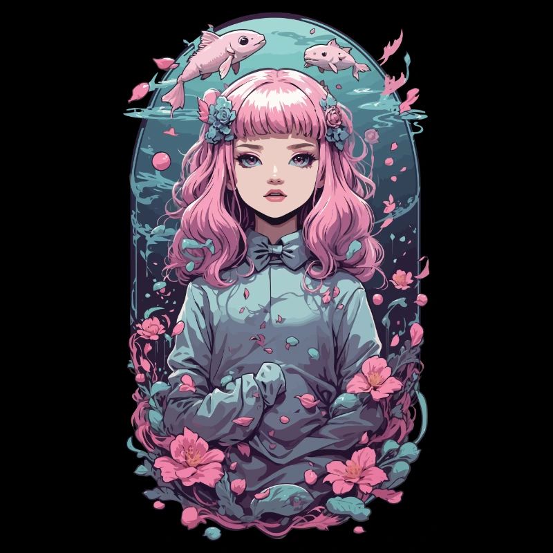 Magical Anime Goth Underwater Design