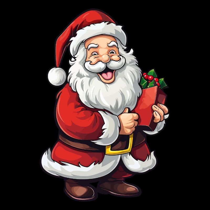 Freaky Santa Claus with beard and hat