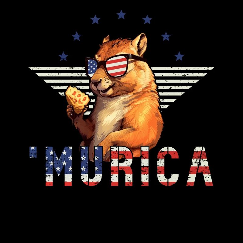Squirrel Sunglasses Murica Flag Gift