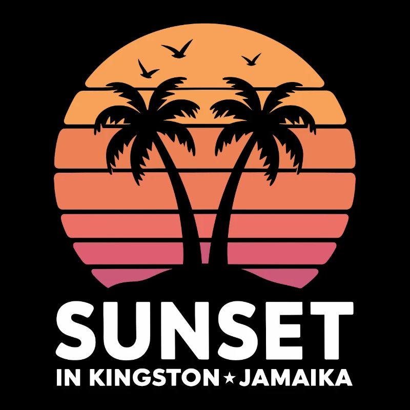Sunset in Kingston Jamaica Vacation Palm Trees