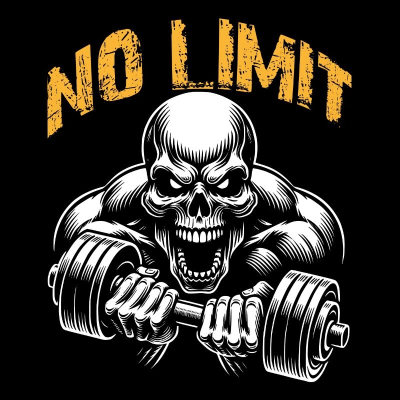 No Limit hartes Workout Skull mit Hantel