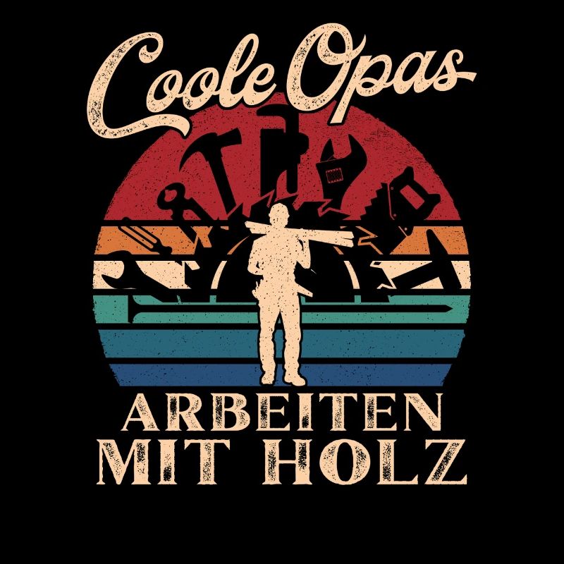 Coole Opas arbeiten mit Holz Retro Großvater