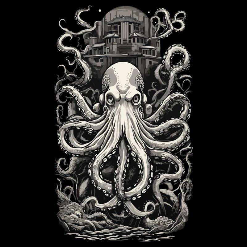 Vintage Octopus Japanese Tattoo Art Design