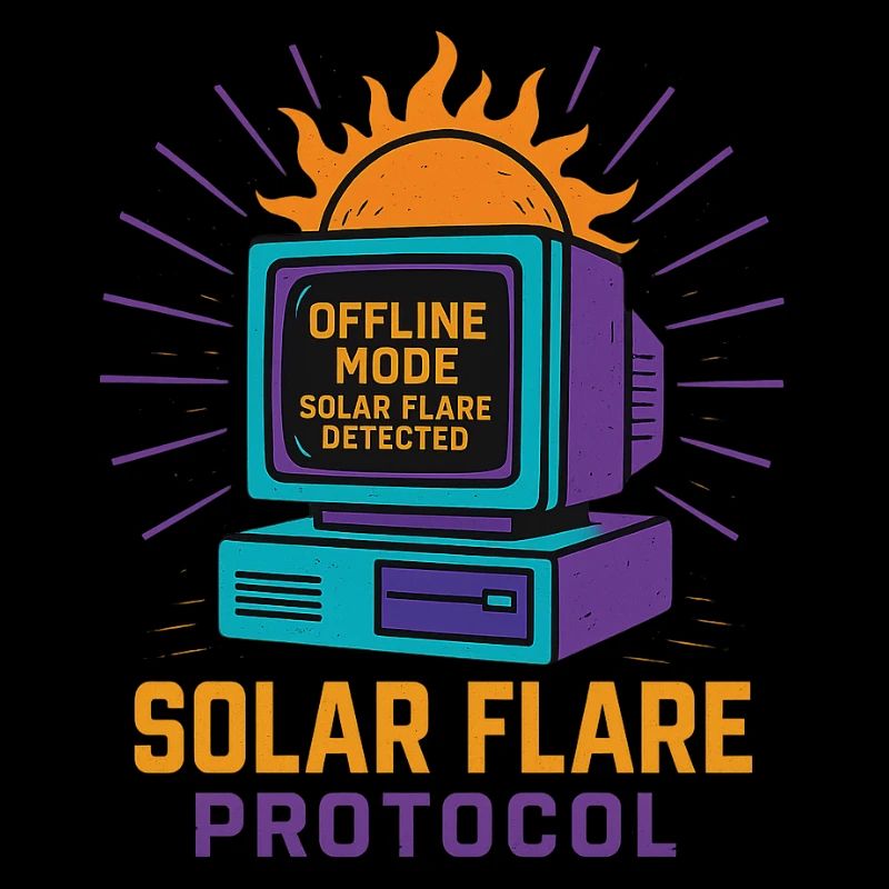 T-shirt Retro Tech Solar Flare Protocol
