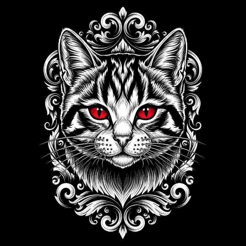Chat gothique aux yeux violets - Chaton mignon