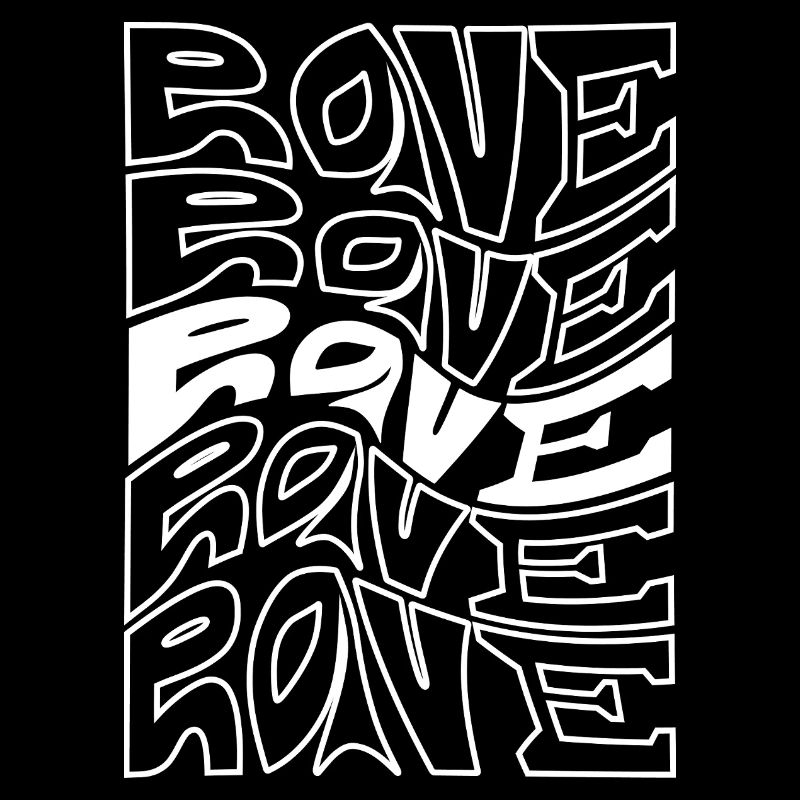 Rave Typography Waves Pattern