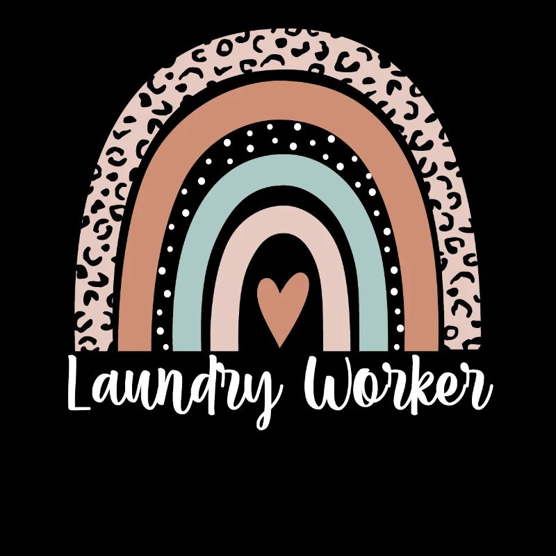 Laundry Worker Rainbow Leopard Funny Laundry