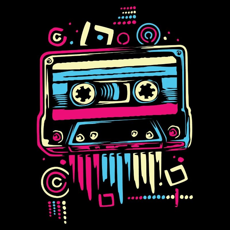 Conception de cassette rétro – Vintage coloré des années 80 et 90