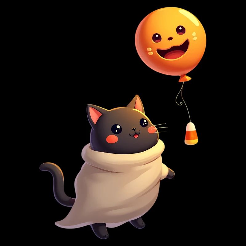 Chat d’Halloween avec citrouille d’Halloween