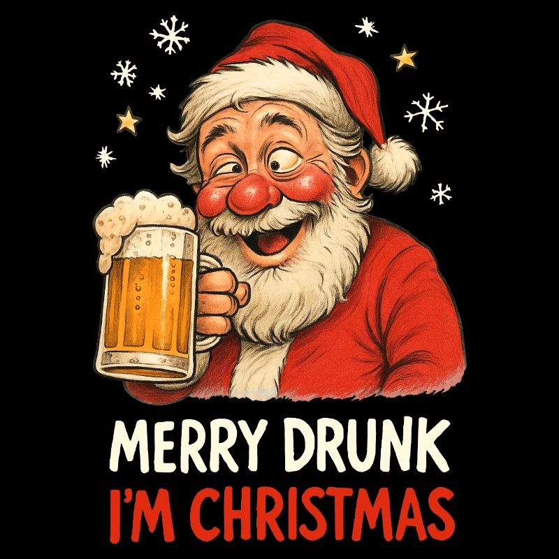 Santa Claus Beer Drunk Funny Beer Drinker
