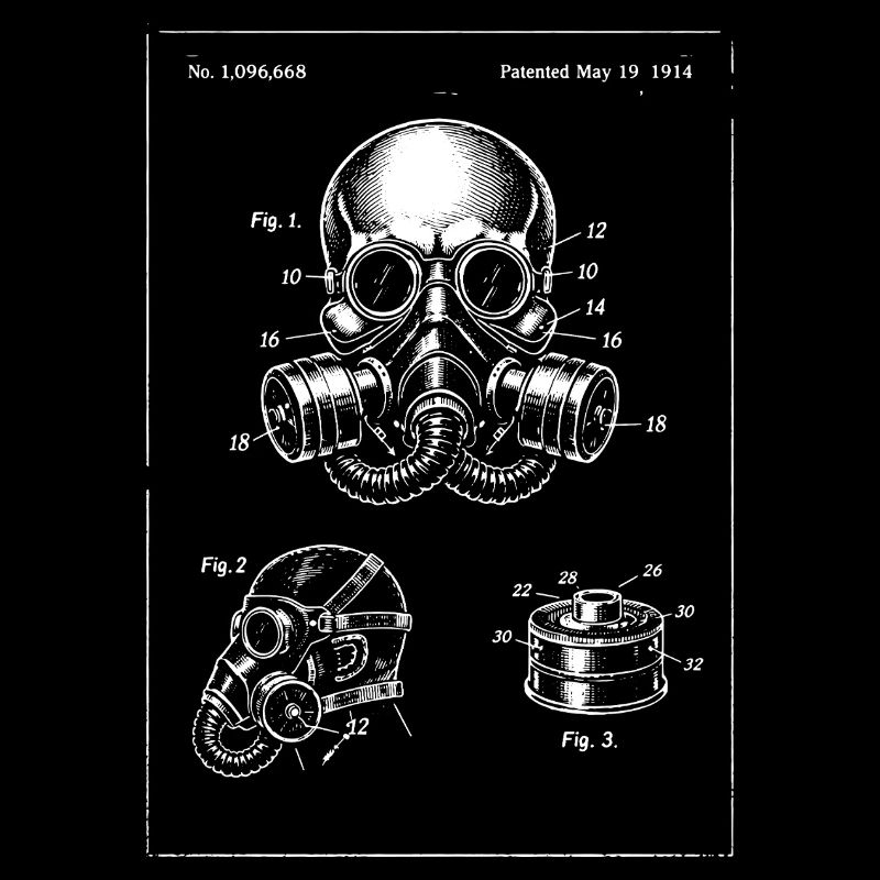 Illustration du plan du masque à gaz