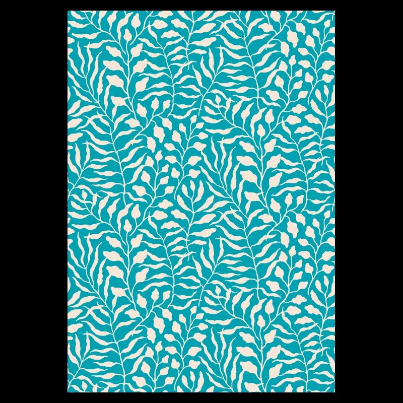 Blaues Palmblatt-Design