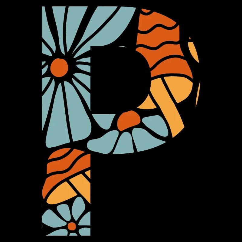 Letter p groovy flowers gift idea