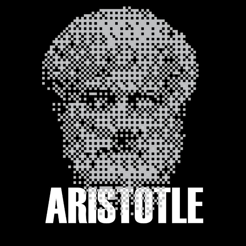 Pixel Aristoteles-Kopf-Mosaik