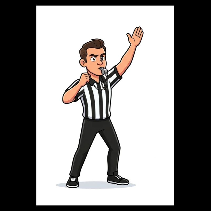 Sifflet de dessin animé de l’arbitre