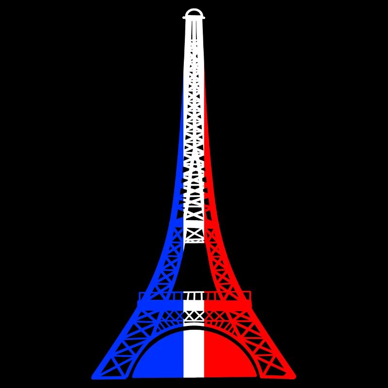 Tour Eiffel drapeau Français bleu blanc rouge