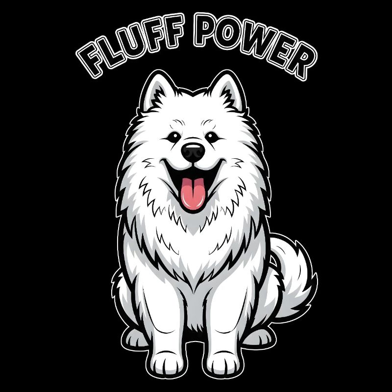 Samoyède Fluff Puissance Mignon Moelleux