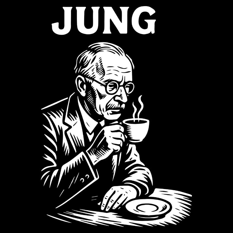 Carl Gustav Jung drinking a coffee