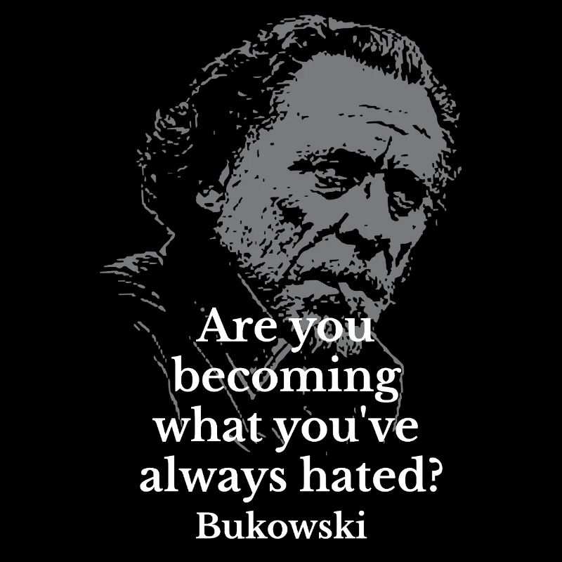 Bukowski Quote Typography on Dark Portrait