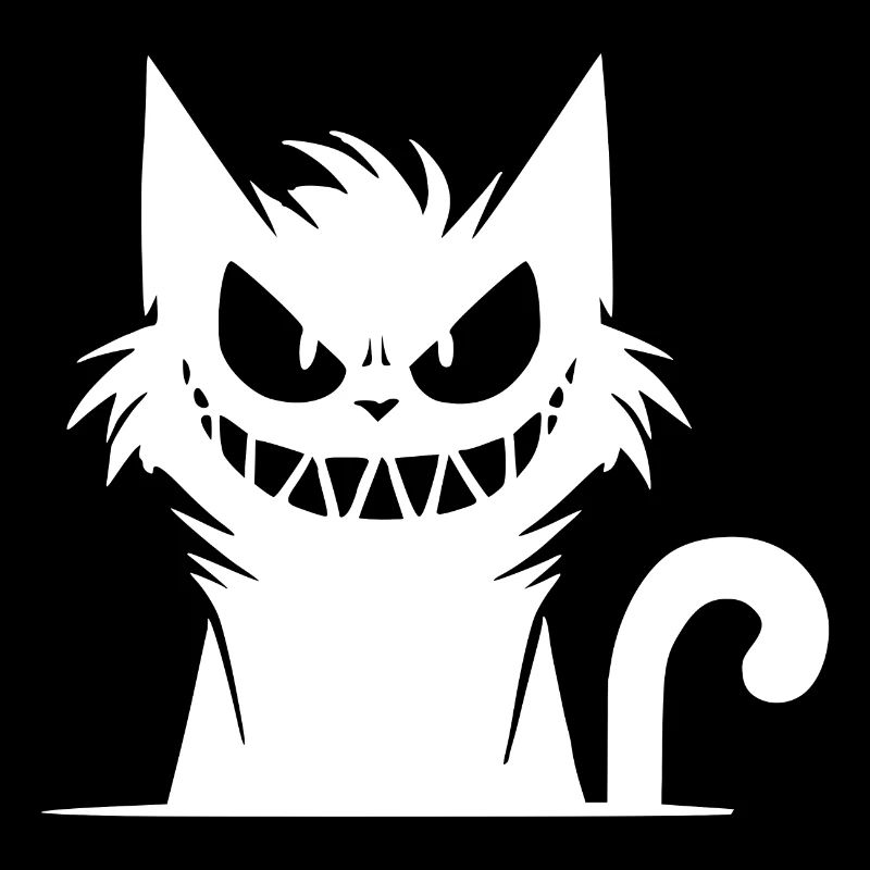 Gemeine hinterlistige Katze mit irrem Blick