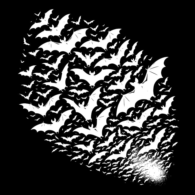 Flying bats as a large swarm