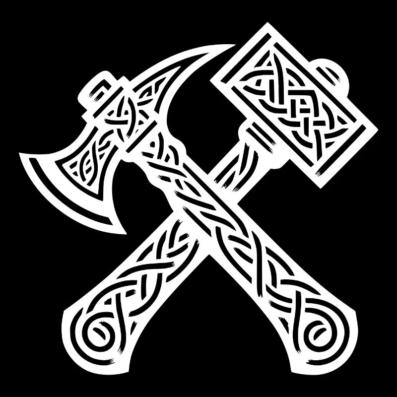 Hammer and axe in Celtic knots