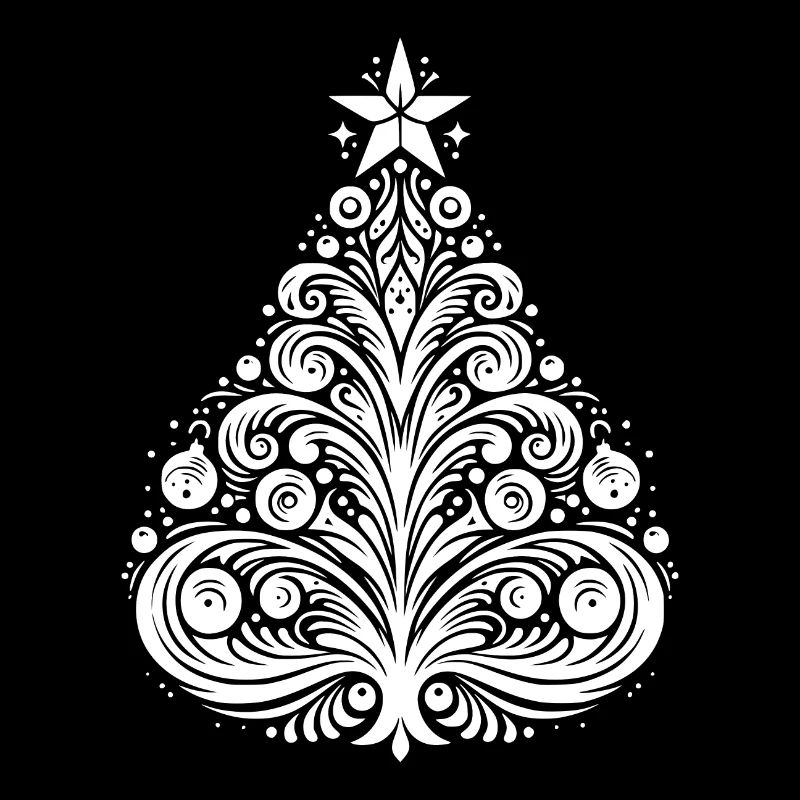 Elegant Christmas tree with star
