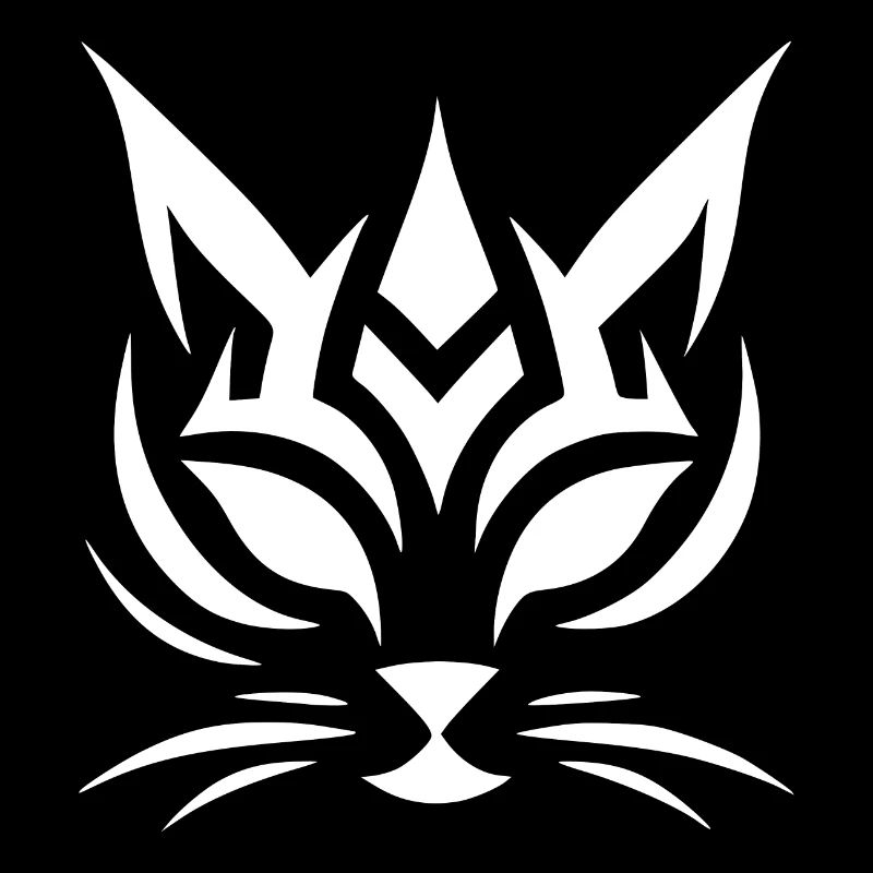Minimalistisches Katze Tattoo Gesicht