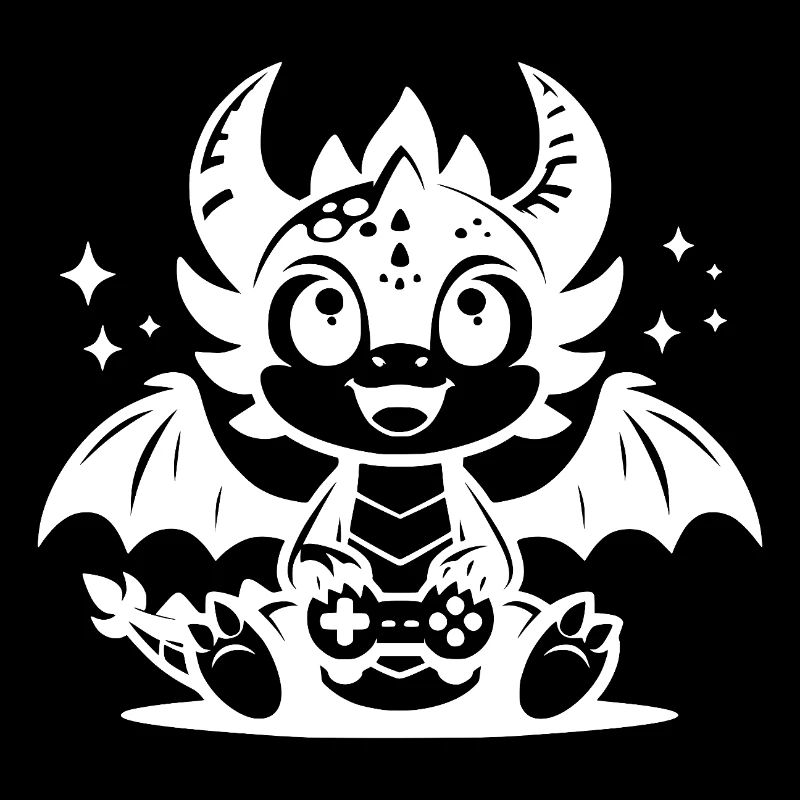 Petit dragon avec ailes et manette