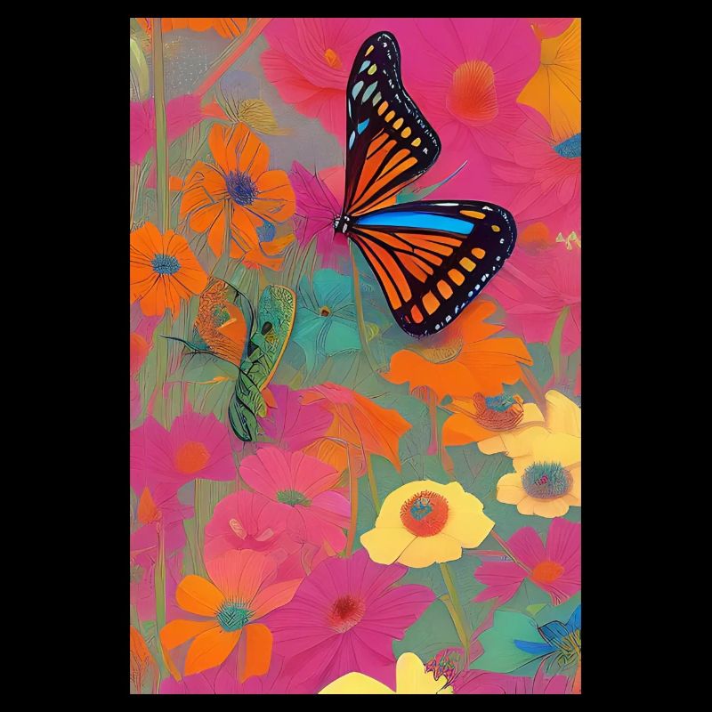 Blumen und Schmetterling