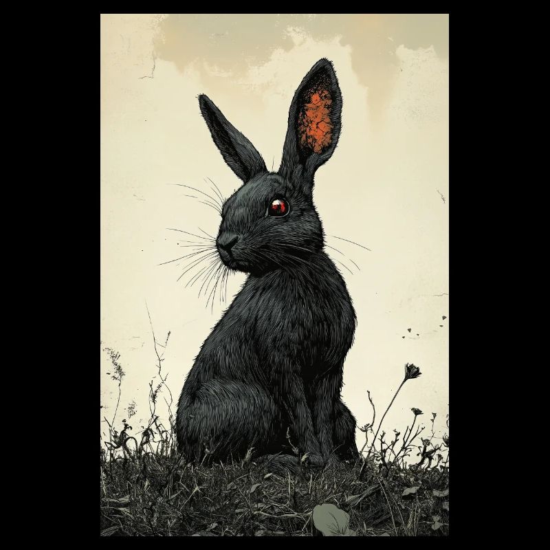 Lapin de nuit dans le brouillard