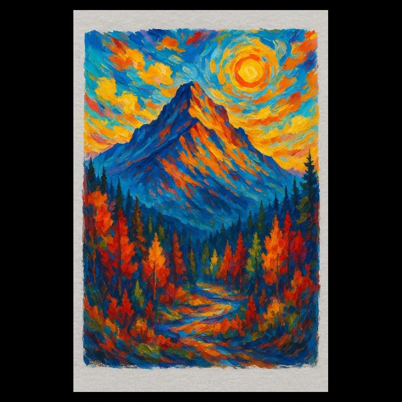 Impressionistische Berglandschaft im Herbst