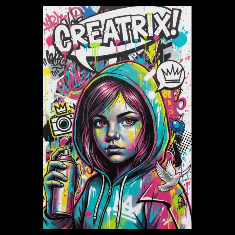 Farbexplosion Graffiti Heldin