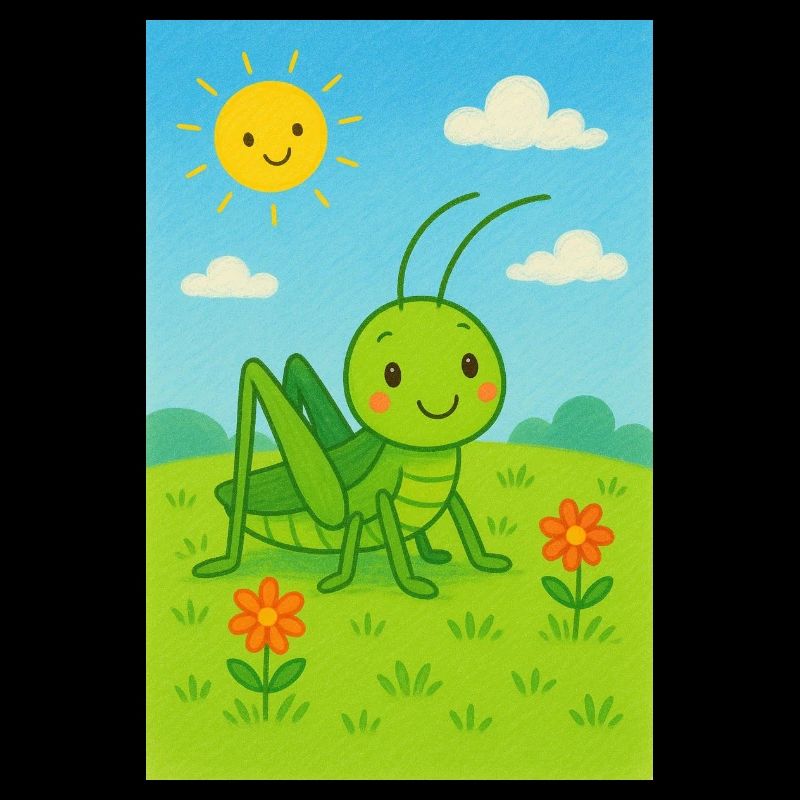 Grüne Heuschrecke im Sonnenschein