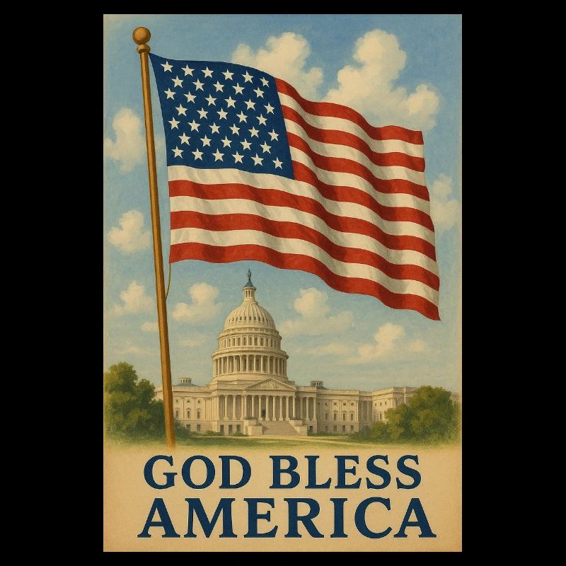 God Bless America Flag Art