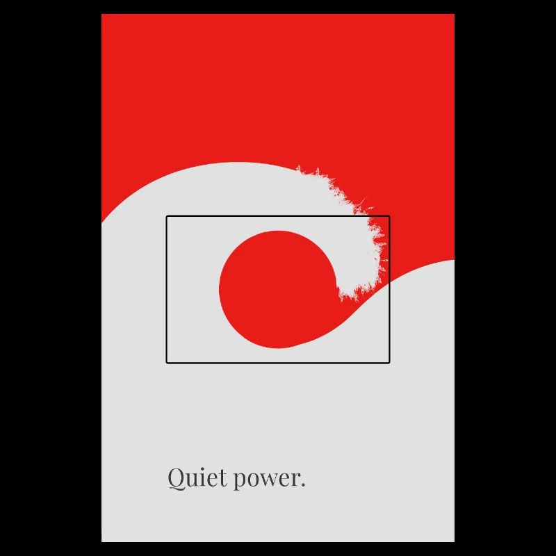 Quiet Power Japan Poster Minimal Wave Sun