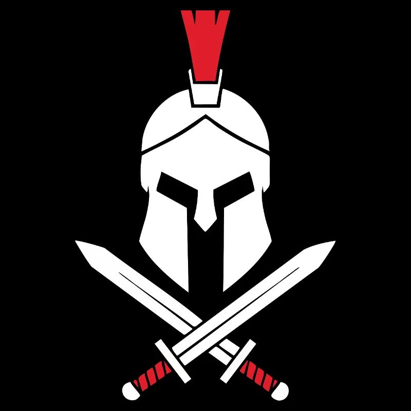 Logo Spartiate Épées Croisées Mascotte Spartan