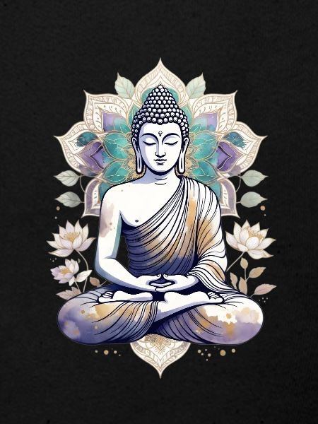 Mediterende Buddha Lotus Mandala
