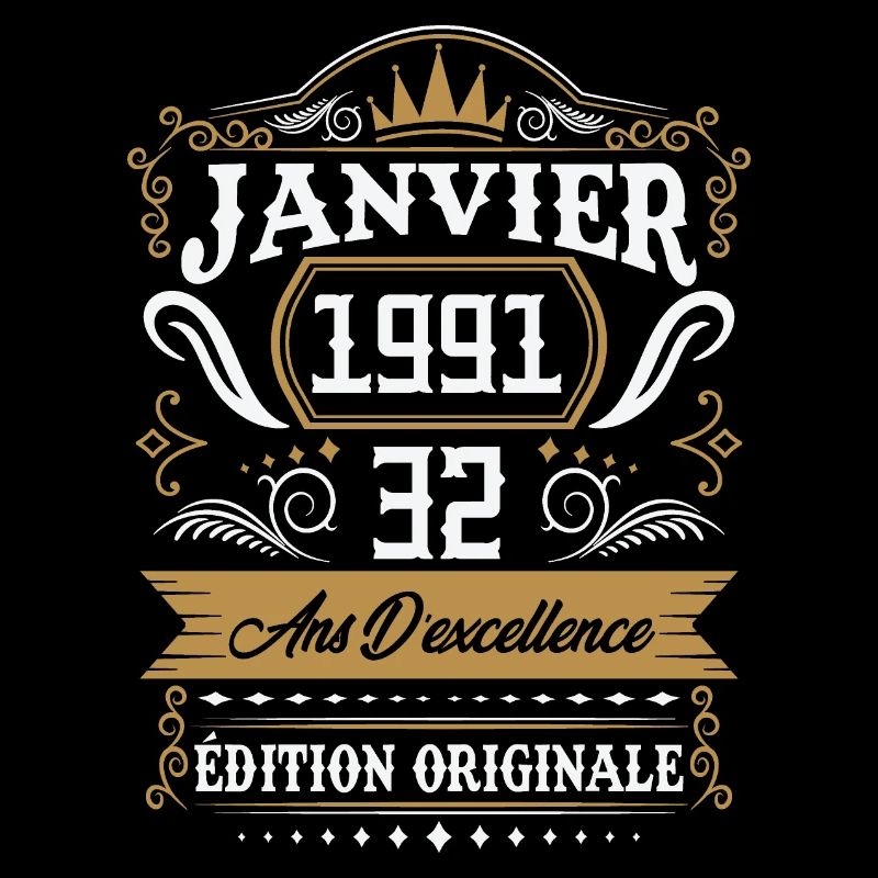 Janvier 1991 32 Ans Rétro Cadeau D'anniversaire