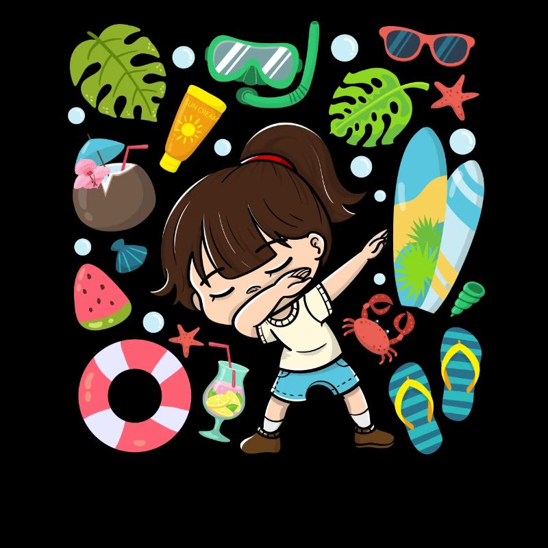 Dabbing Girl Beach Mode de vie Heure d’été Modéré
