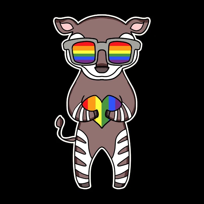 Rainbow - Okapi with glasses