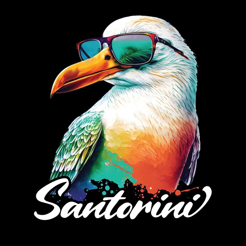 Santorin Grèce vacances Mouette Lunettes de soleil