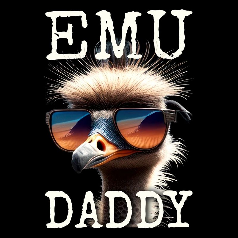 Emu Daddy Bird Ostrich Ratite Dad Father's Day Emu