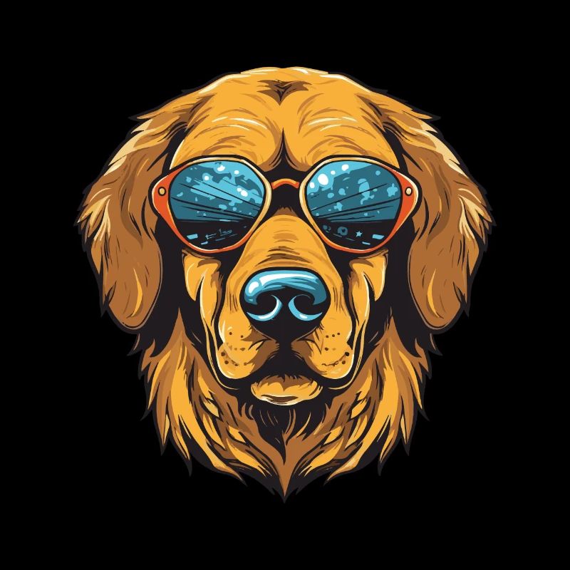 Golden Retriever Hund Kopf Cool